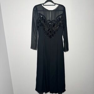 Kevan Hall black beaded dress size 8